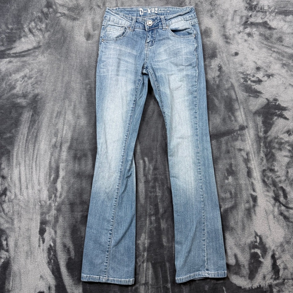 D-Fuz Bootcut Jeans Womens 1/2 Blue Light Wash Stretch Denim Pants